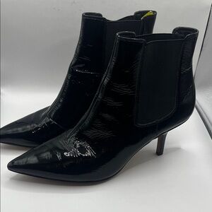 Vince Camuto Glossy Black Ankle Booties